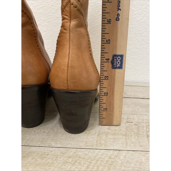 BCBG Boots 8B Camel Brown Leather Pull On Slouch Cowgirl Western BCBGeneration - Picture 13 of 15